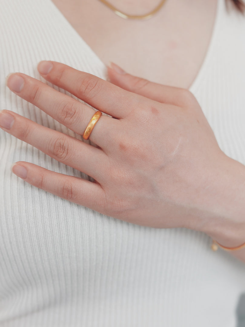 Rina Adjustable Ring in Matte Gold