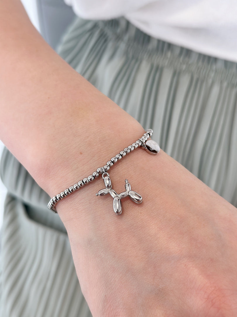 Camilla Balloon Dog Bracelet in Silver