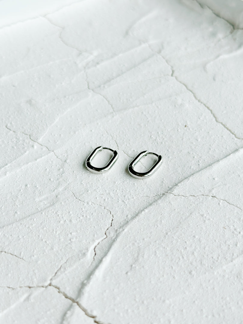 Sophia Hoop Earrings in Silver