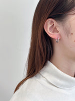 Load image into Gallery viewer, Sophia Hoop Earrings in Silver
