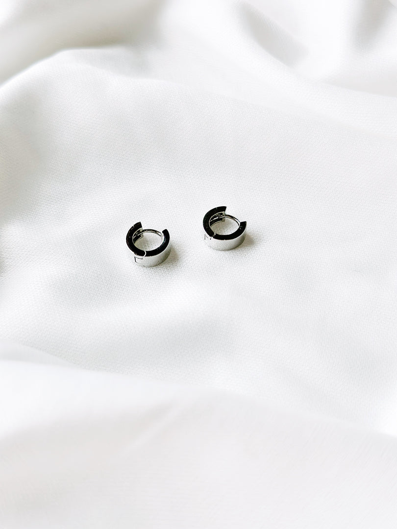 Meredith Huggie Earrings in Silver