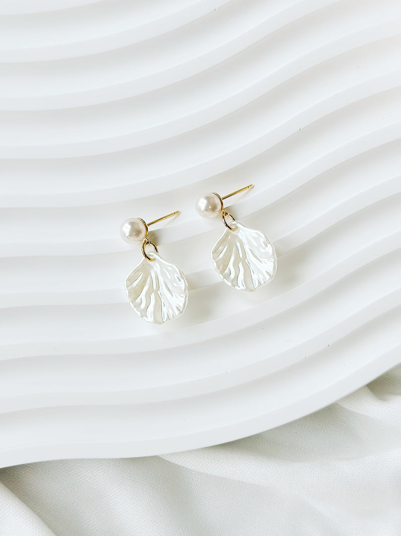 Eden Leaf and Pearl Earrings