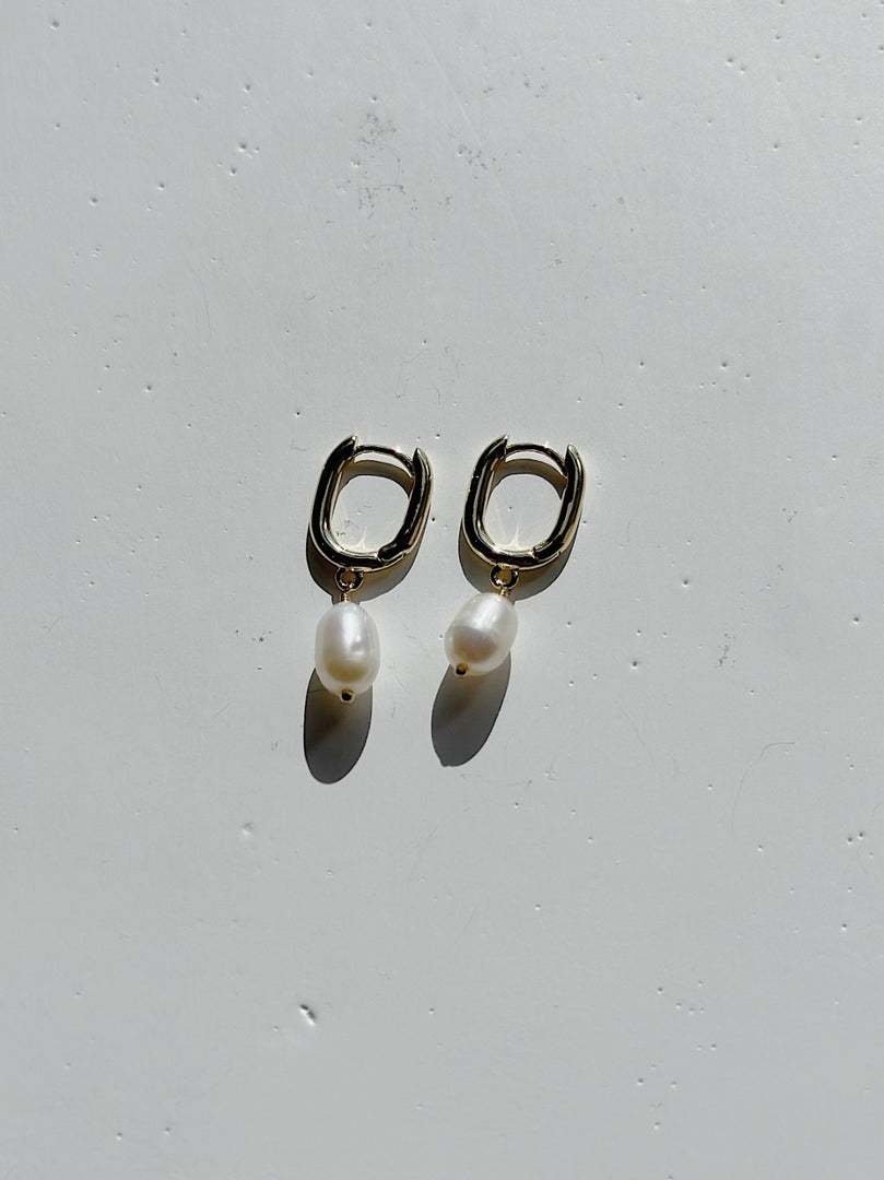 Darlene Pearl Drop Earrings in Gold