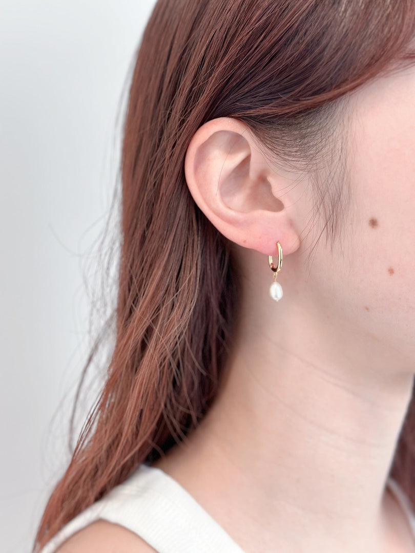 Darlene Pearl Drop Earrings in Gold