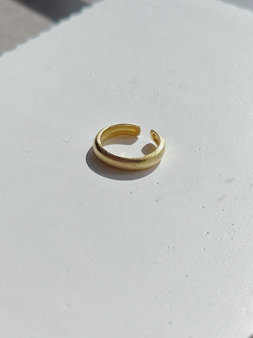 Rina Adjustable Ring in Matte Gold